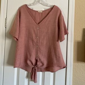 Elegant Mauve Button-Down Blouse